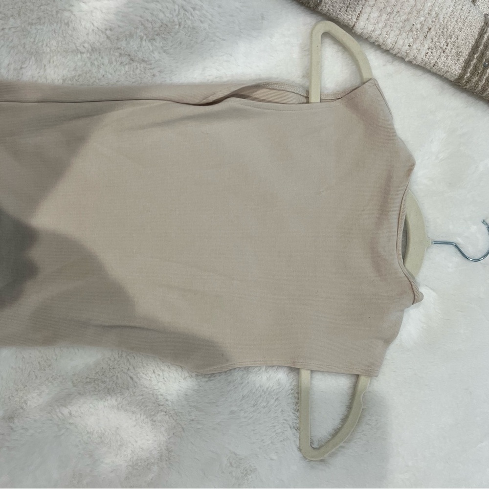 Zara Light Beige Ribbed Top